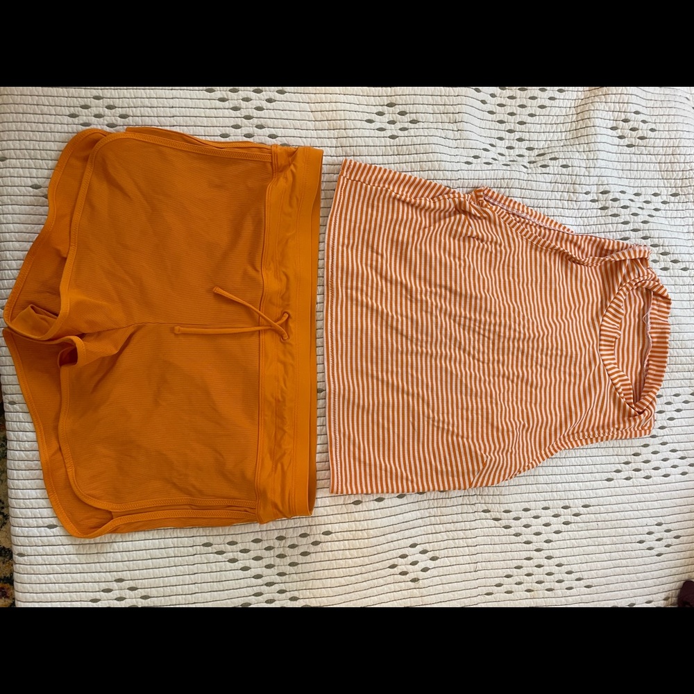 Athleta Swim SET: Cropped Rash guard & Swim shorts